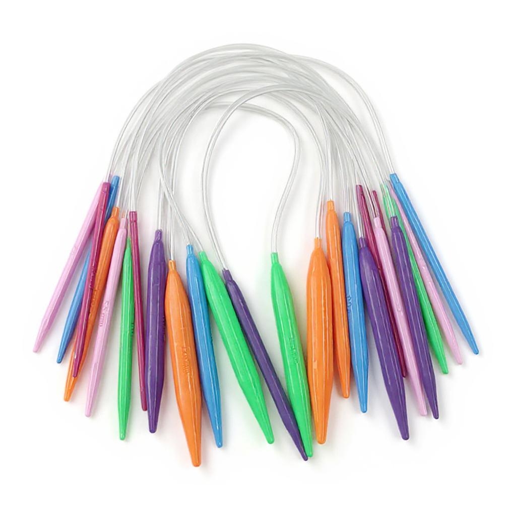 12 Pairs Plastic Change Head Circular Knitting Needle Set Scarfs Weaving Tools