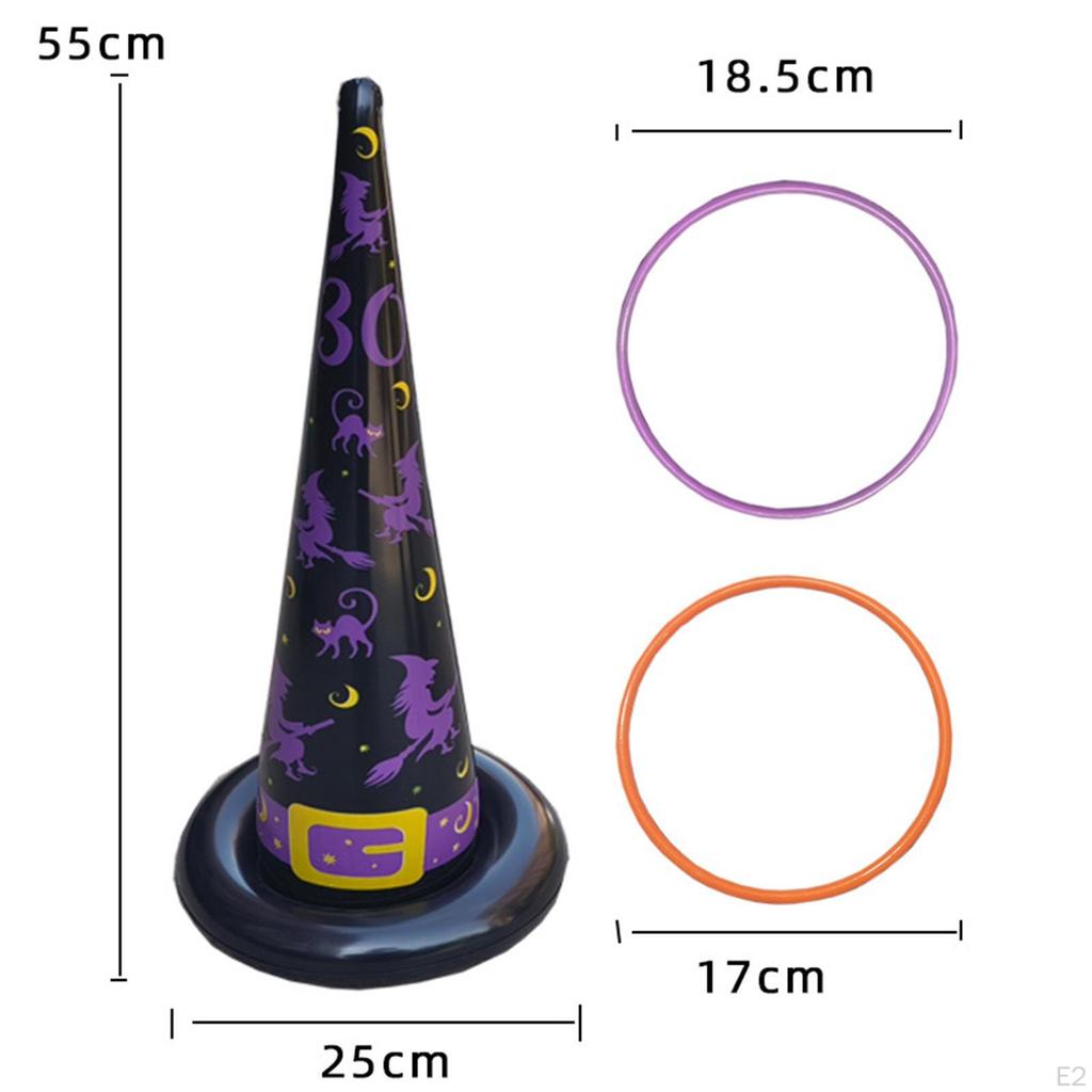 15 шт. Набор для игры в метание колец на Хэллоуин, надувные шляпы ведьмы, сувениры для вечеринок, развлечения