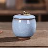 Cracked Ceramic Tea Caddies Coffee Canister Household Portable Travel Mini Porcelain Sealed Moisture-proof Storage Jar Home Deco