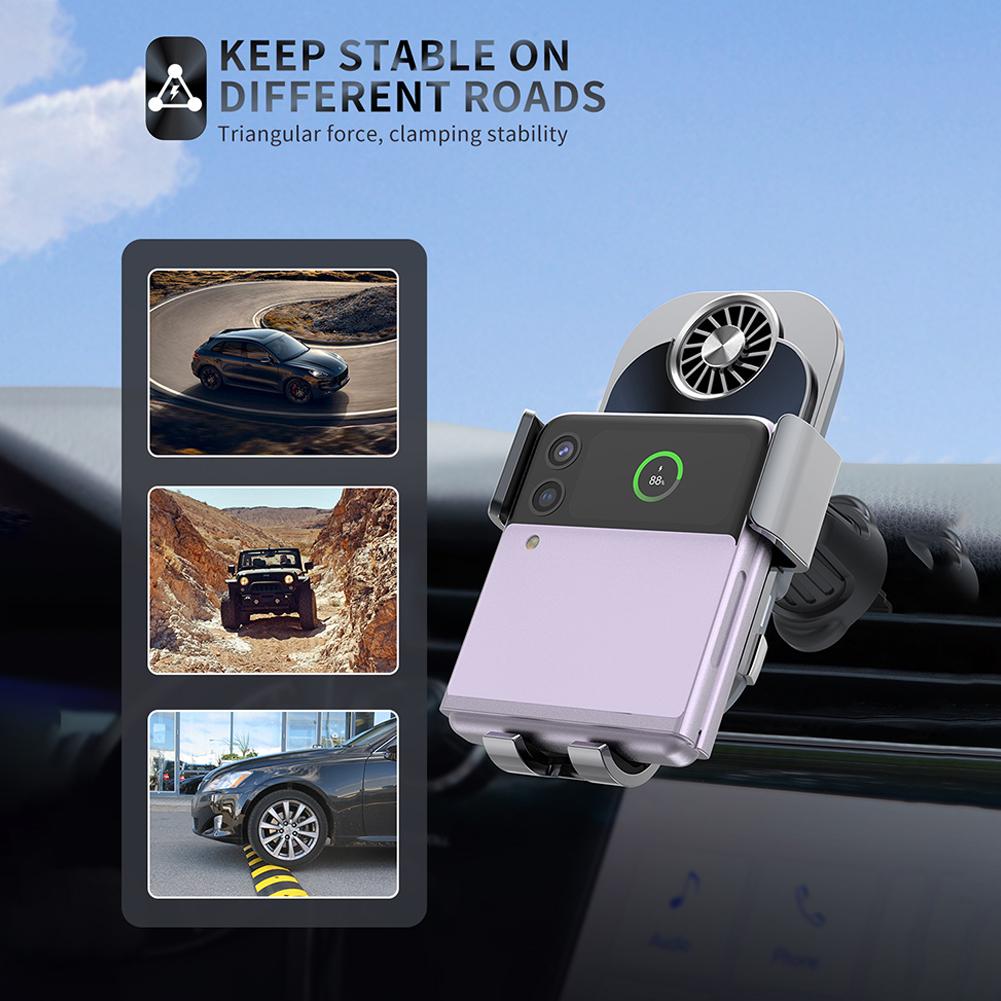 Для Samsung Galaxy Z Flip 4 3 2 1 Автомобильное беспроводное зарядное устройство держатель для телефона на вентиляционное отверстие крепление для телефона для Air Ch W1O4