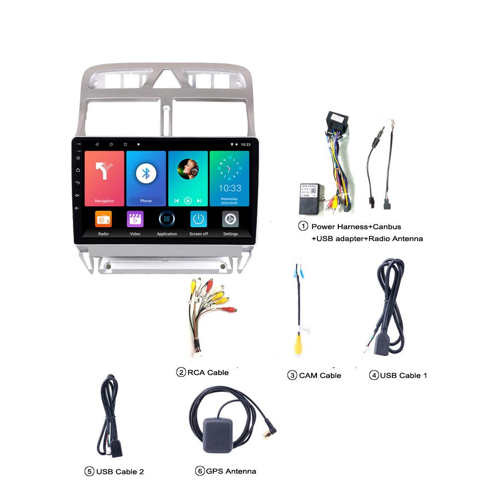 Автомобильный радиоприемник Android GPS-навигатор для Peugeot 307 307CC 307SW 2002-2013 мультимедийный стерео Wi-Fi видео 2din 2 DIN 1 + 16 ГБ