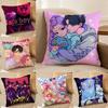 K-Pop Demon Hunters-H Saja Boys-S Anime Movie Pillow Case Silky Elegant Comfort Sofa Bed Invisible Zipper Beach Pillowcase