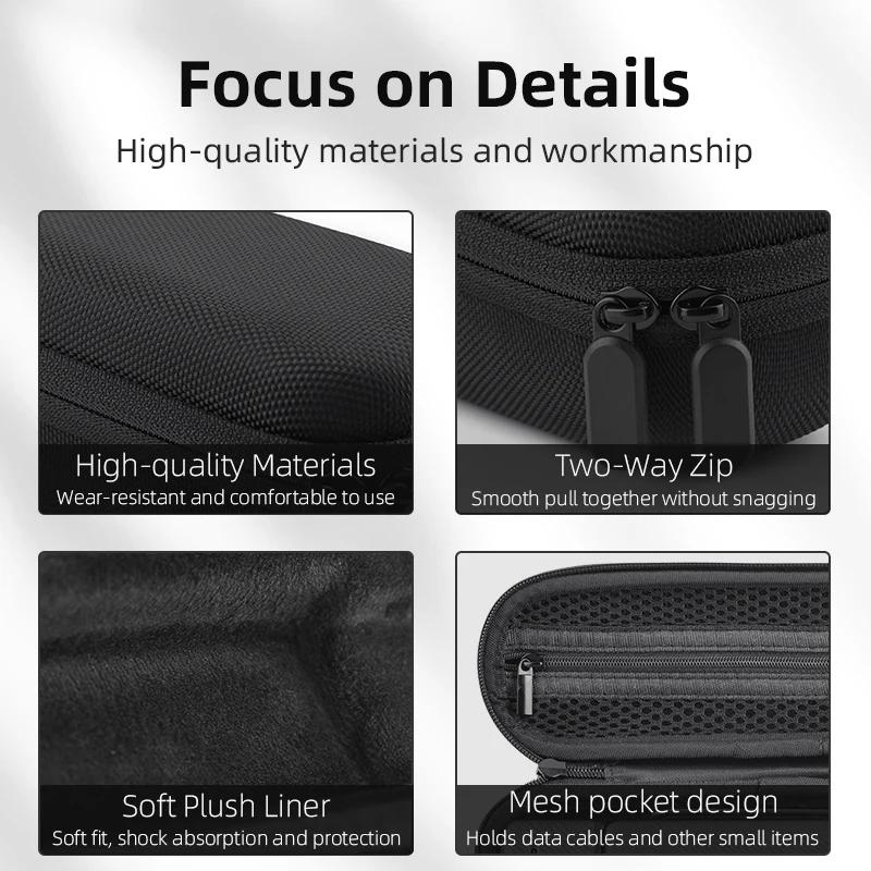 Black Nylon Portable Storage Bag for DJI Pocket 3,Soft Plush Liner Carrying Case Suitcase Camera Body Handbag Accessories