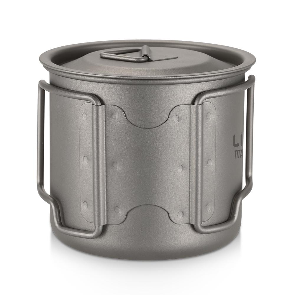 Lixada Сверхлегкая титановая чашка, портативный набор из 2 предметов для кемпинга, пикника, чашки для воды