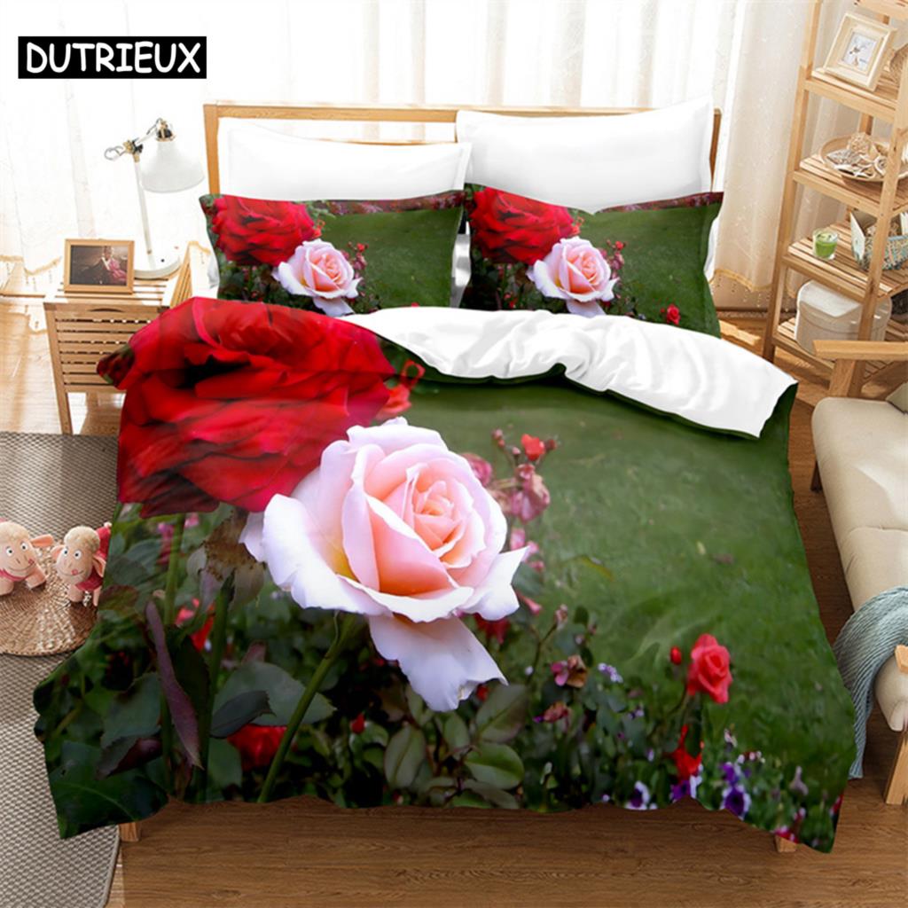 Роскошный комплект постельного белья Red Rose Queen, пододеяльник, комплект постельного белья, комплект постельного белья, пододеяльник King Size, комплект постельного белья