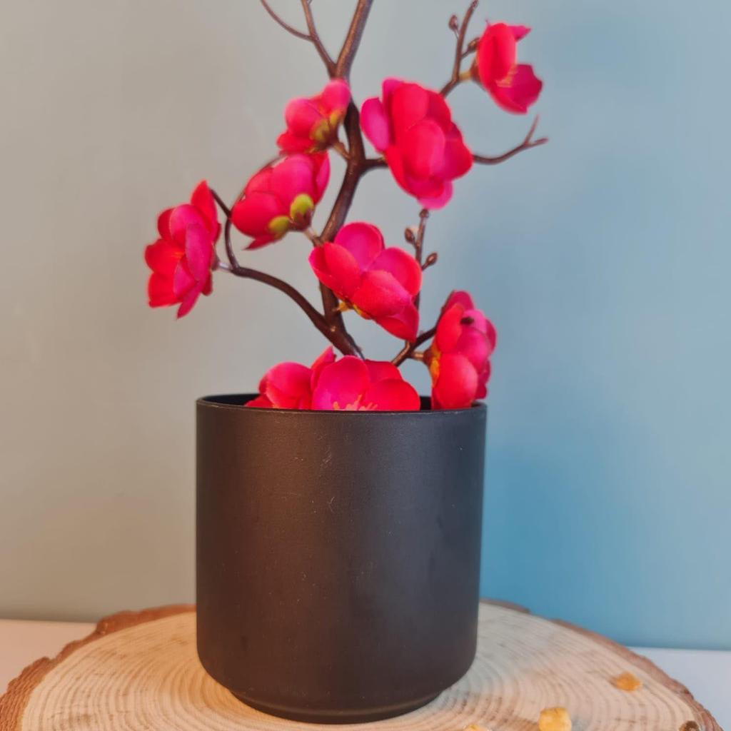 1 шт. Искусственное дерево бонсай с цветущей вишней в деревянном горшке для домашнего декора, гостиной,