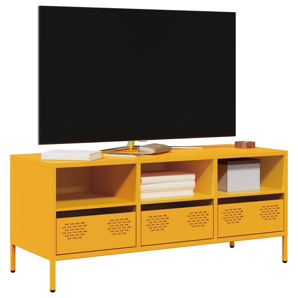TV Stand Mustard Yellow 101.5 x 39 x 43.5 cm Cold Rolled Steel