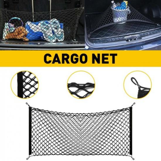 Trunk CARGO NET Car Nylon Elastic Mesh Truck Organizer SUV Universal 4 Hook Rear