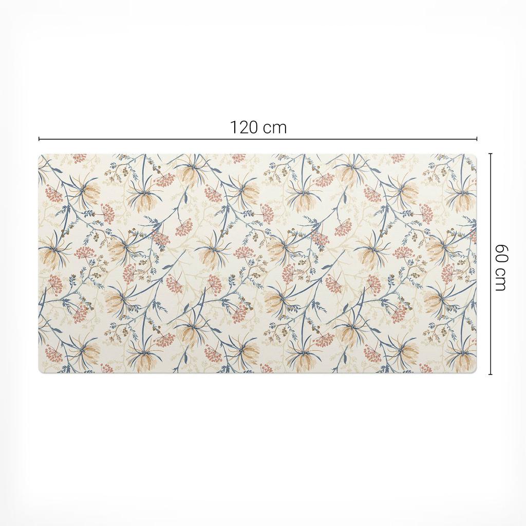Mata Biurkowa Z Grafiką Do Domu I Biura Kwiatowy Wzór Vintage 120X60 Cm