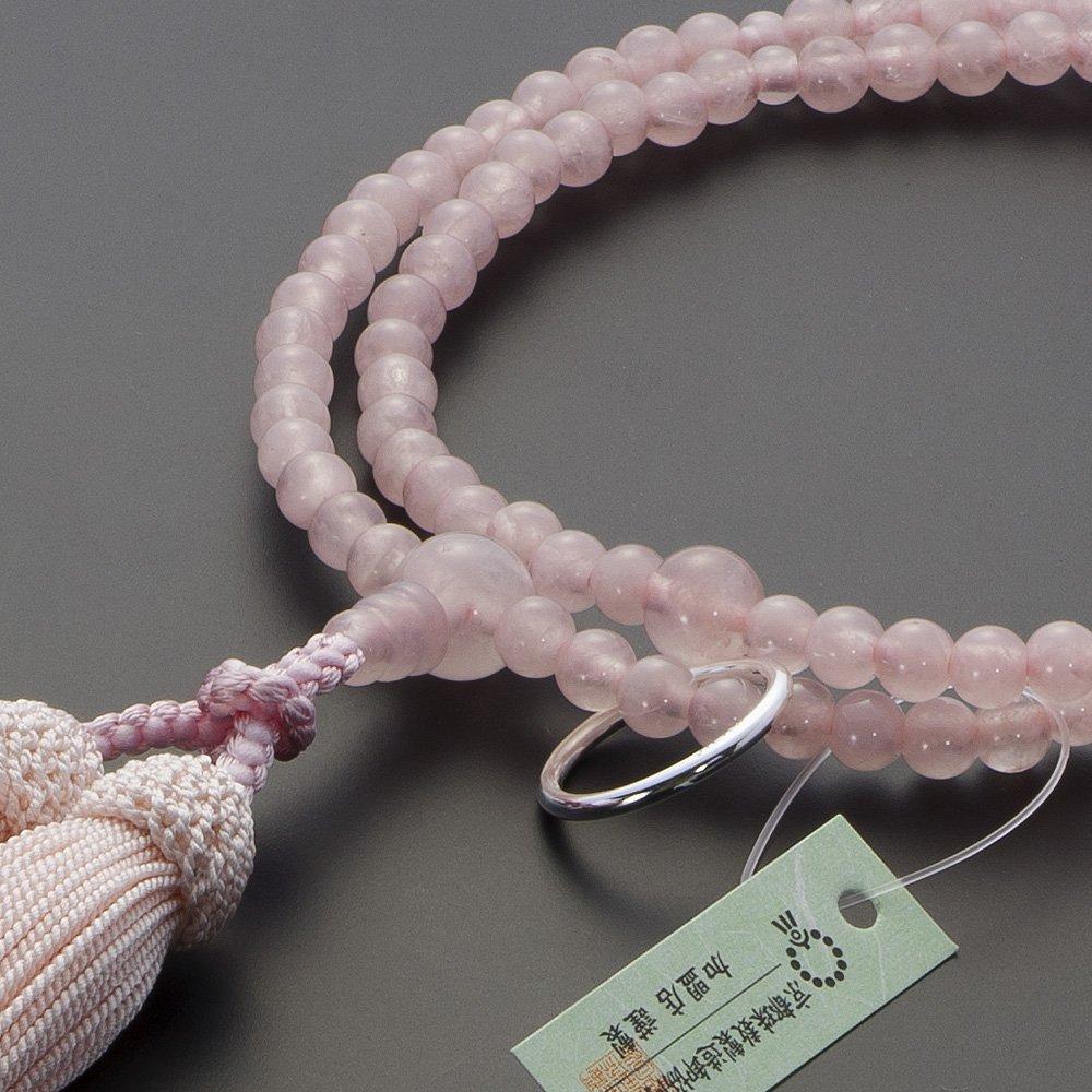 Buddhist altar shop Takita Shoten Prayer beads Soto sect authentic rosary beads Red quartz 8 inches pure silk headed tassel Kyoto rosary real rosary