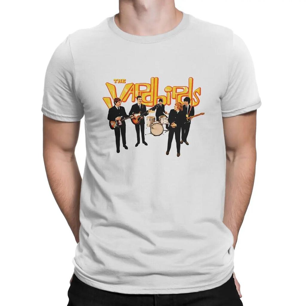 Футболка в стиле британского блюз-рок-группы 60-х годов для унисекс, креативные футболки из чистого хлопка с вырезом The Yardbirds, футболки с короткими рукавами, летние топы