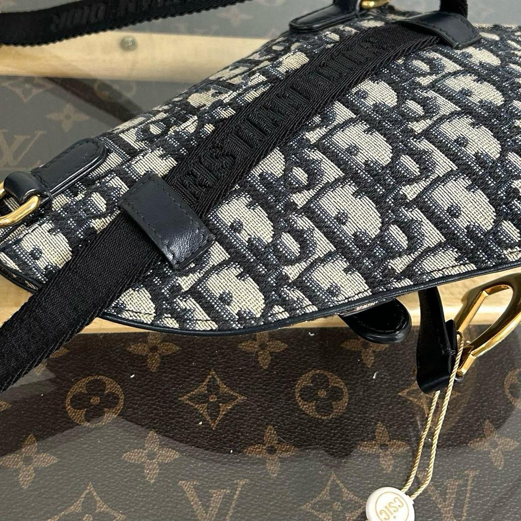 [Pre-Owned] Dior Mini Saddle Bag 'Blue Dior Oblique Jacquard' - Excellent #1VEM4H0