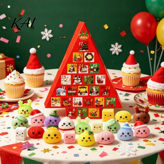 Interactive Christmas Games for Friends Advent Calendar, 24 Day Countdown Box with Mystery Figures, Holiday Decoration Home Car Festive
