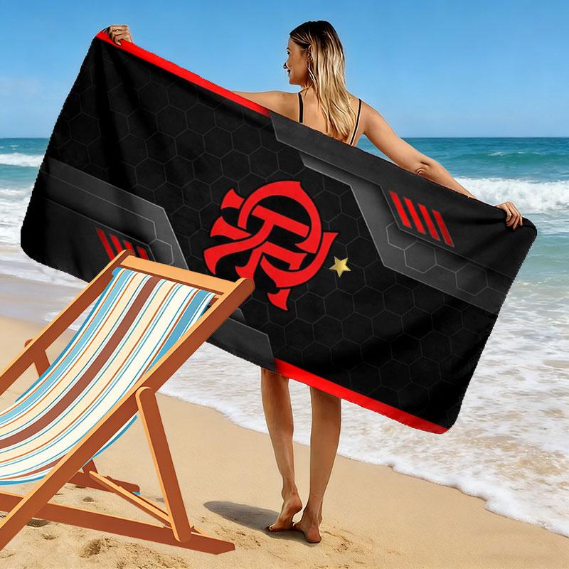 Clube de Regatas do Flamengo Print Beach Towel, Large Soft Quick Dry Towel for Beach Camping Swimming