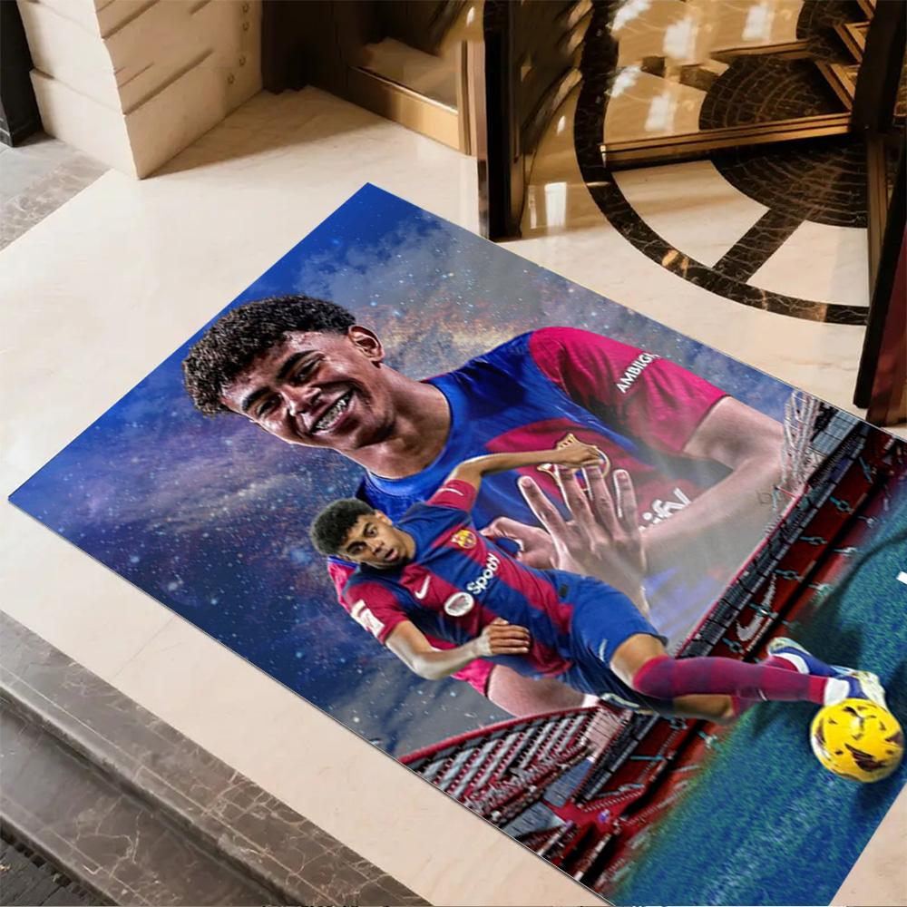 Lamine Yamal's Star Boy: Lamine Yamal's Journey Floor Mat Perfect for Living Rooms Entryway Decorate room Kitchen Antislip Carpet Anime Office Decor