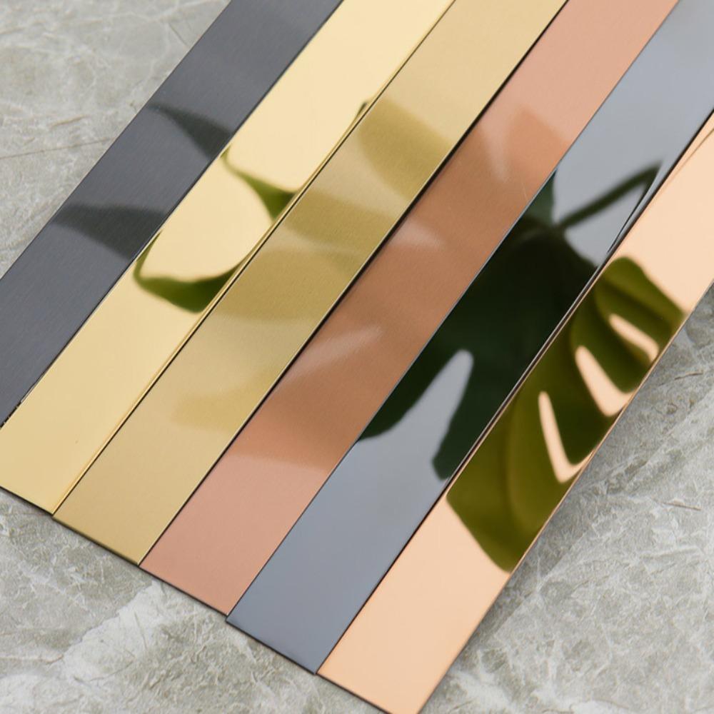 3-метровая наклейка на стену из зеркала, самоклеящаяся, плоская декоративная линия из нержавеющей стали
