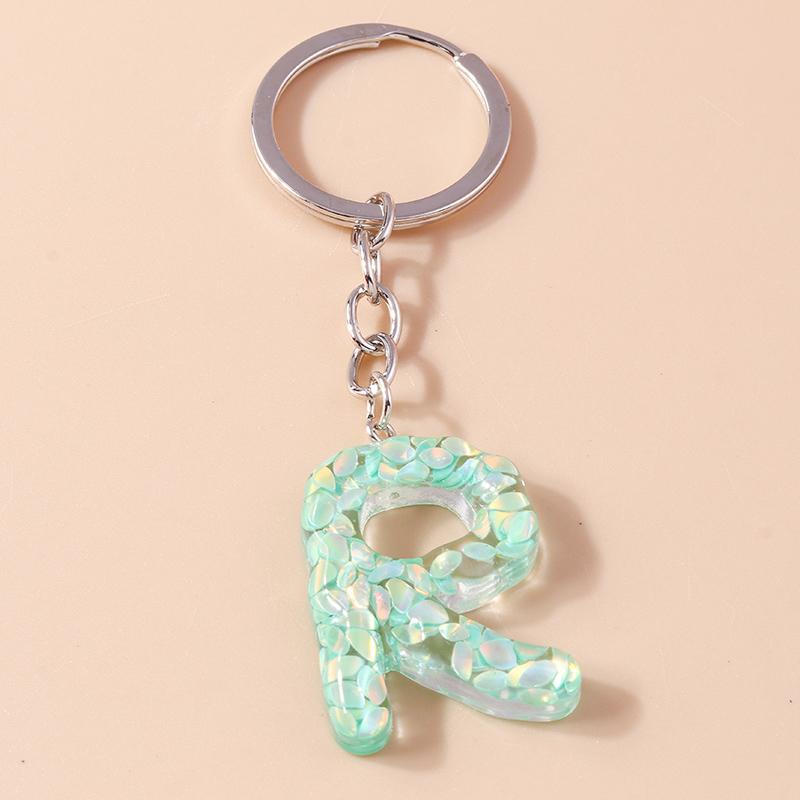 New Creative Flower Initial 26 Letter Keychain A-Z Alphabet Keyring Pendants for Women Girls Handbag Decor Jewelry Accessories