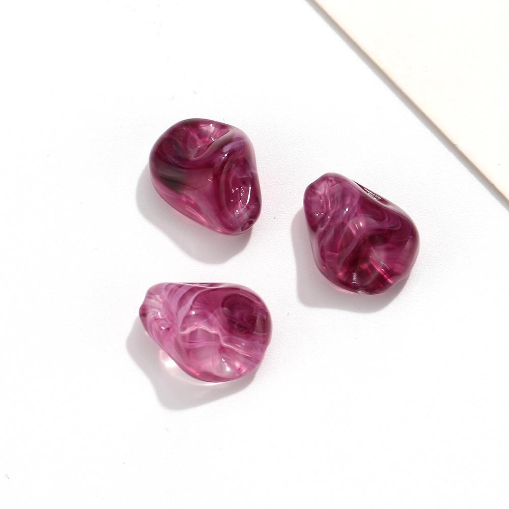 20pcs Mixed Color Irregular Acrylic Beads Marble Swirl Loose Beads DIY Jewelry Making Bracelet Necklace Accessories