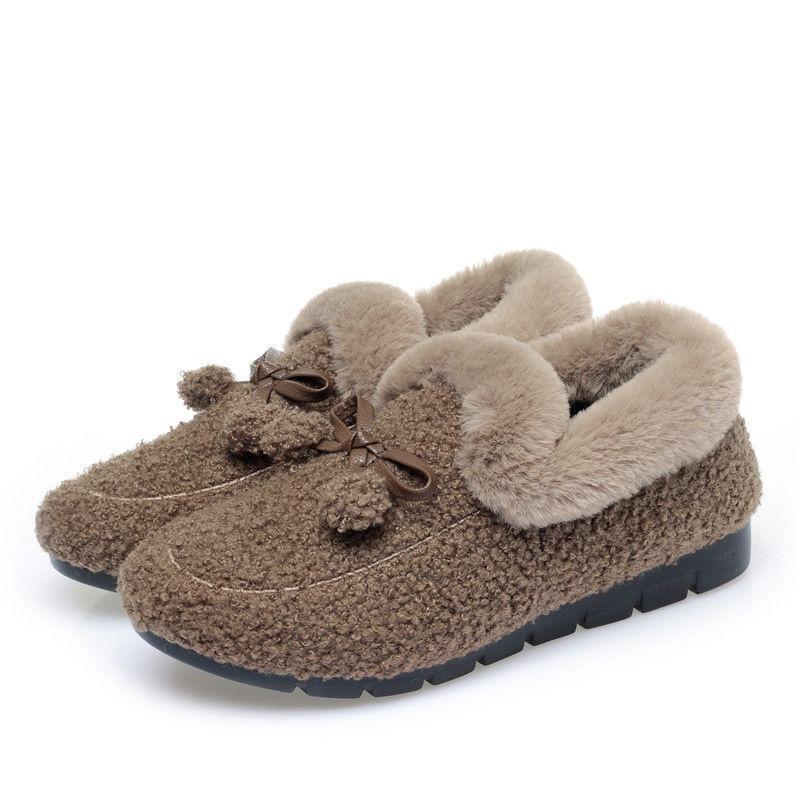 Winter Warm Cotton Slippers Women's Indoor Non-slip Warm Bag Heel Cotton Shoes Soft Sole Mao Mao Doudou Shoes