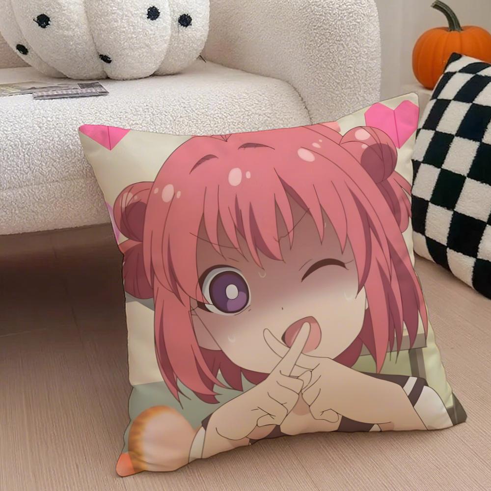 Классическая Забавная Японская Аниме Y-Yuru Yuri Наволочка Чехол для Подушки Скрытая Пуговица Прочный Полиэстер Подушка на Стул