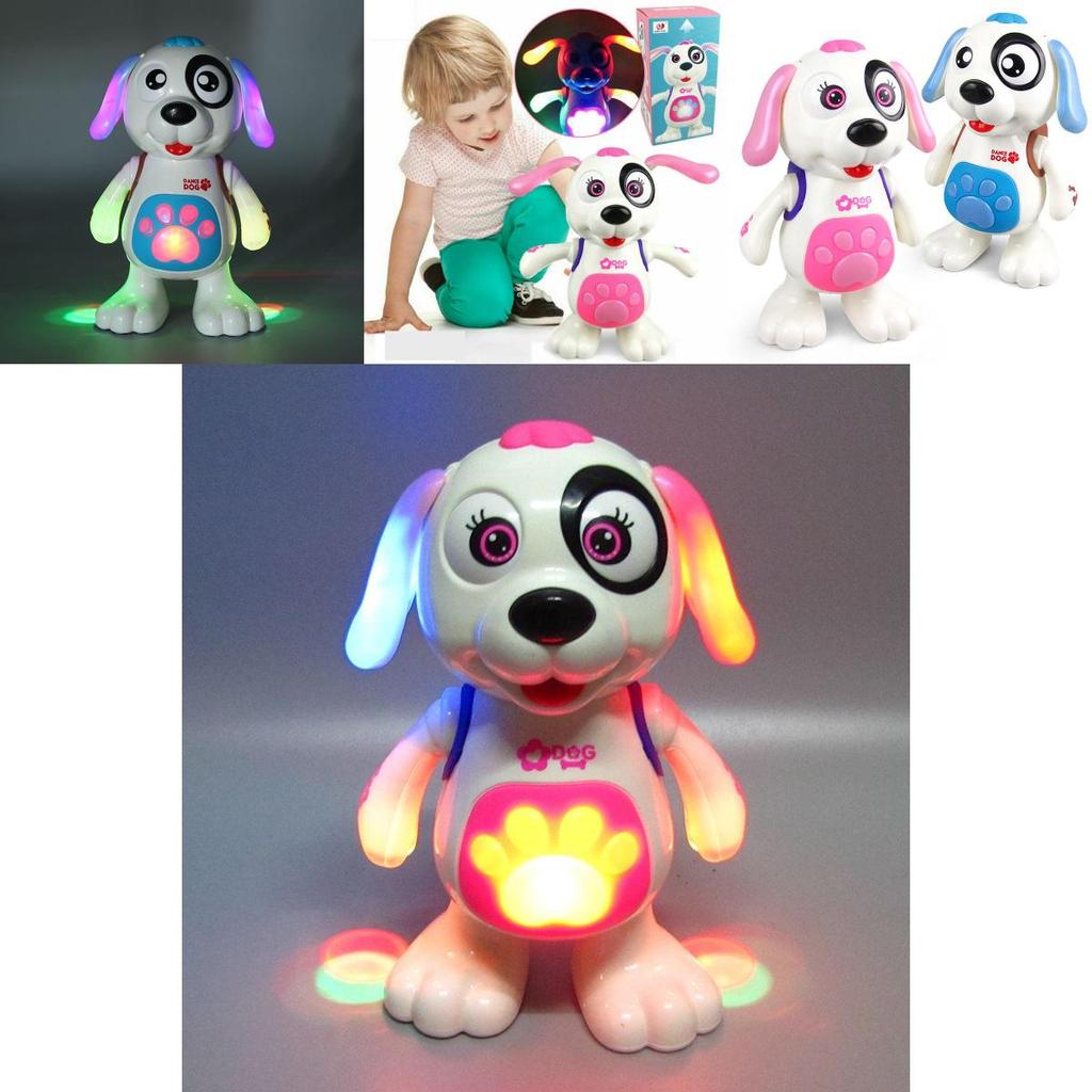 Очаровательная розовая светящаяся и музыкальная танцующая игрушка-собачка для девочек от одного до девяти лет
