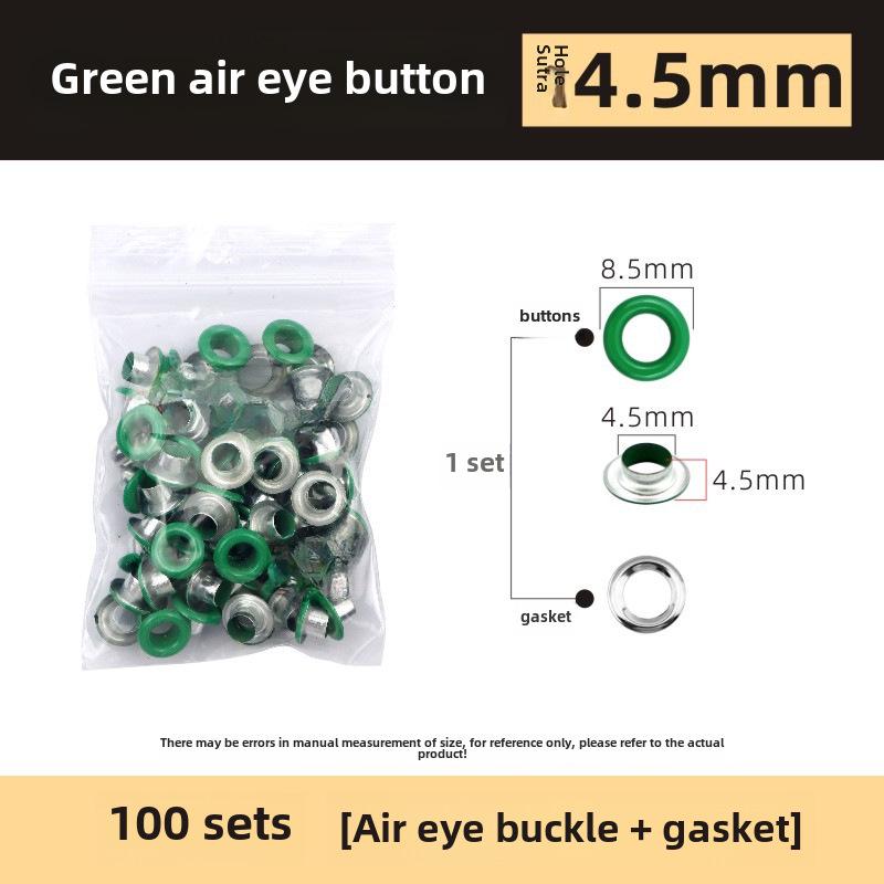 Набор из 200 металлических люверсов 10 цветов диаметром 5 мм с плоскогубцами