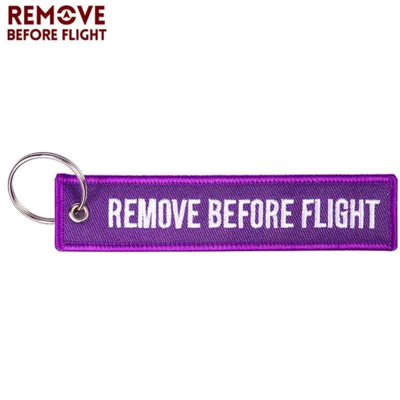 Remove Before Flight 3pcs/set Purple Color Keychain Keyring Piolt Key Holder
