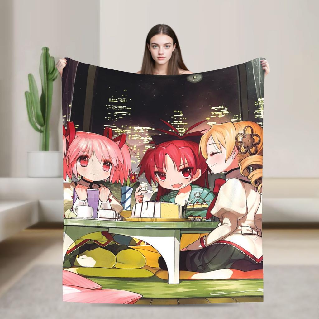 Плед Puella Magi Madoka Magica Аниме Фланелевый Потрясающе Мягкий Плед для Постельного Белья Декора Гостиной
