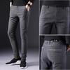 Весенние повседневные брюки мужские узкого кроя тренд хлопок и лен полированные прямые узкая штанина универсальные мужские эластичные длинные брюки