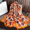 180*90cm Luxury Fashion Plaid Scarf Sun Protection Silk Scarfs Long Large Size Shawl Foulard Bufandas Muffler New Travel Warps