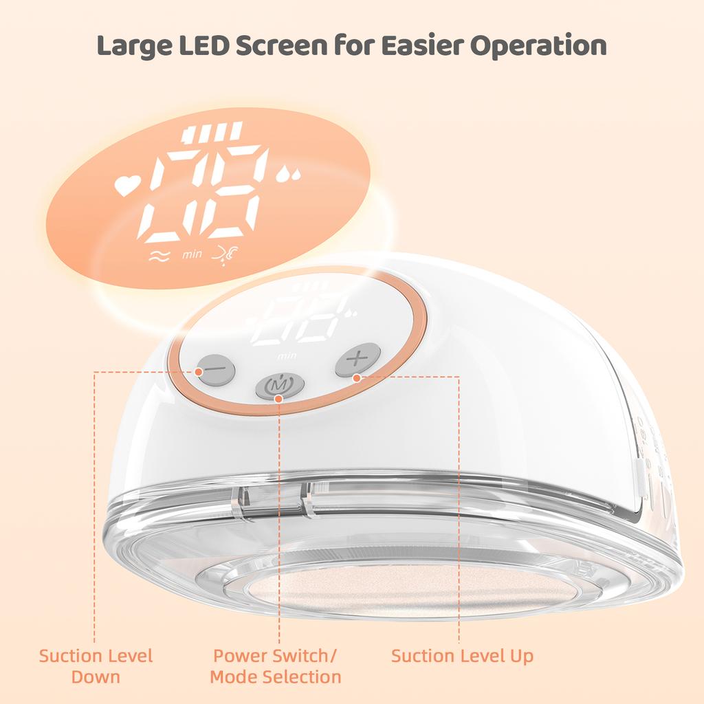 Переносной молокоотсос Электрический молокоотсос без помощи рук для грудного вскармливания 4 режима 12 Низкий уровень всасывания