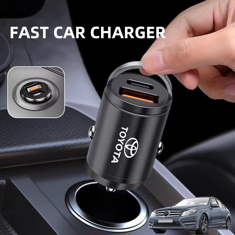 LATE7 Car Cigarette Lighter Charger QC3.0 USB Type C Phone Fast Charging For Toyota Corolla Yaris Camry Prius RAV4 CHR Hilux Avensis