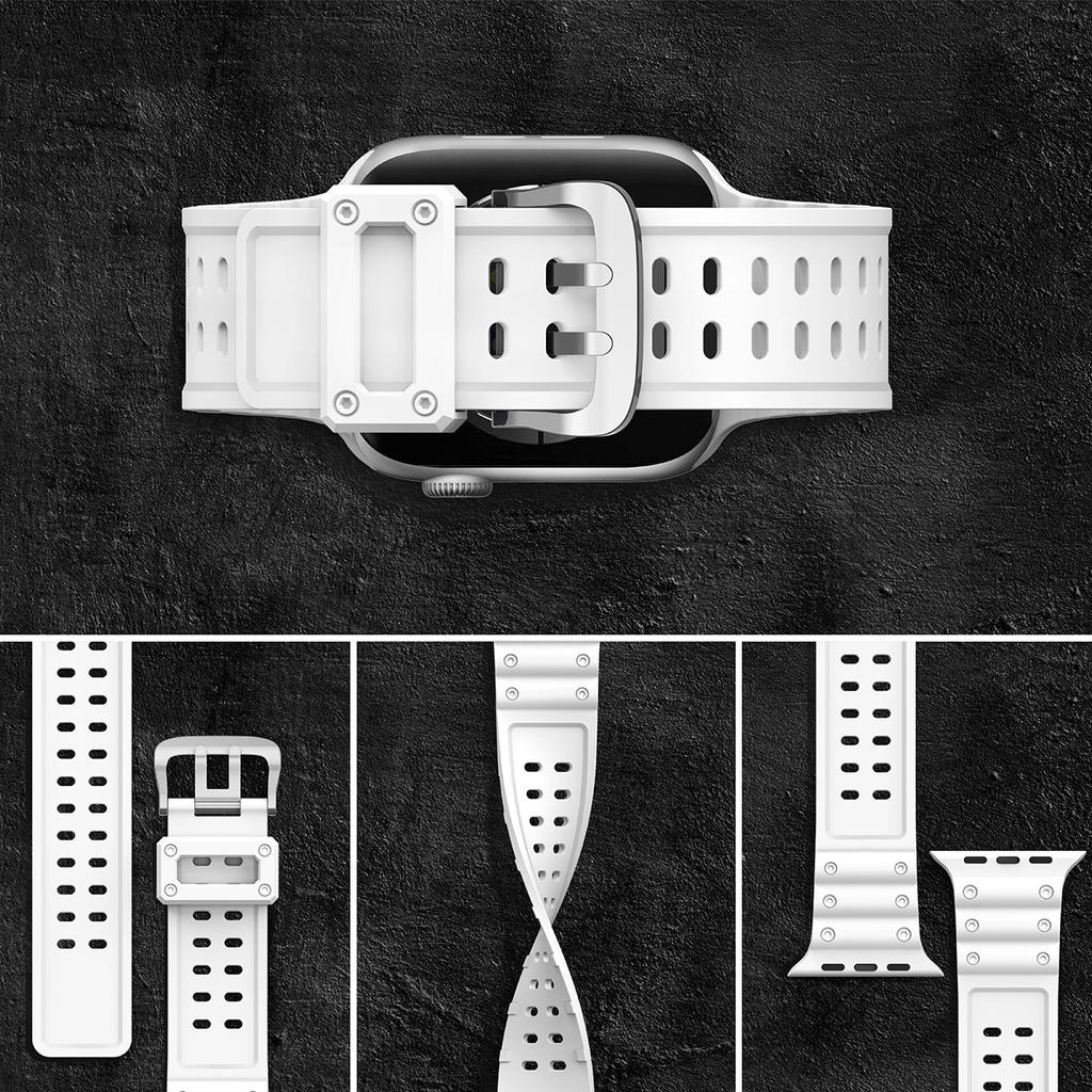 Strap Triple Protection Pasek Apple Watch Se, 9, 8, 7, 6, 5, 4, 3, 2, 1 (41, 40, 38 Mm) Opaska Bransoleta Biały