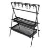 Outdoor Multifunctional Double-Layer Mesh Drying & Storage Rack for Camping & Cars