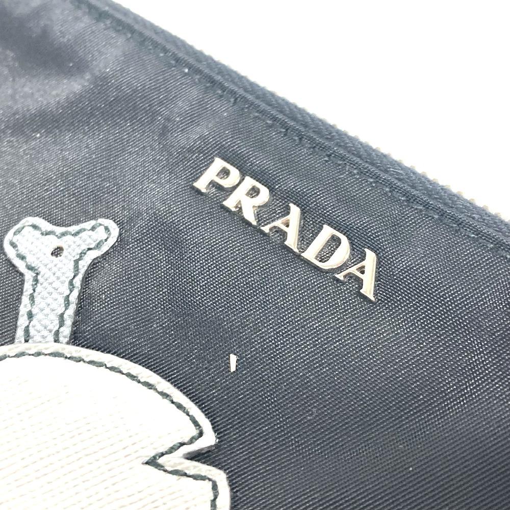 PRADA 2M1214 Makeup pouch Cosmetics Pouch Skull Clutch bag Pouch Nylon Black