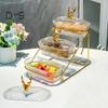 3-уровневый поднос для сухофруктов с подставкой для орехов, стильная крышка из лося, прочная пластиковая железная рама, фруктовая тарелка, модный скандинавский поднос для закусок, фруктов, конфет, орехов