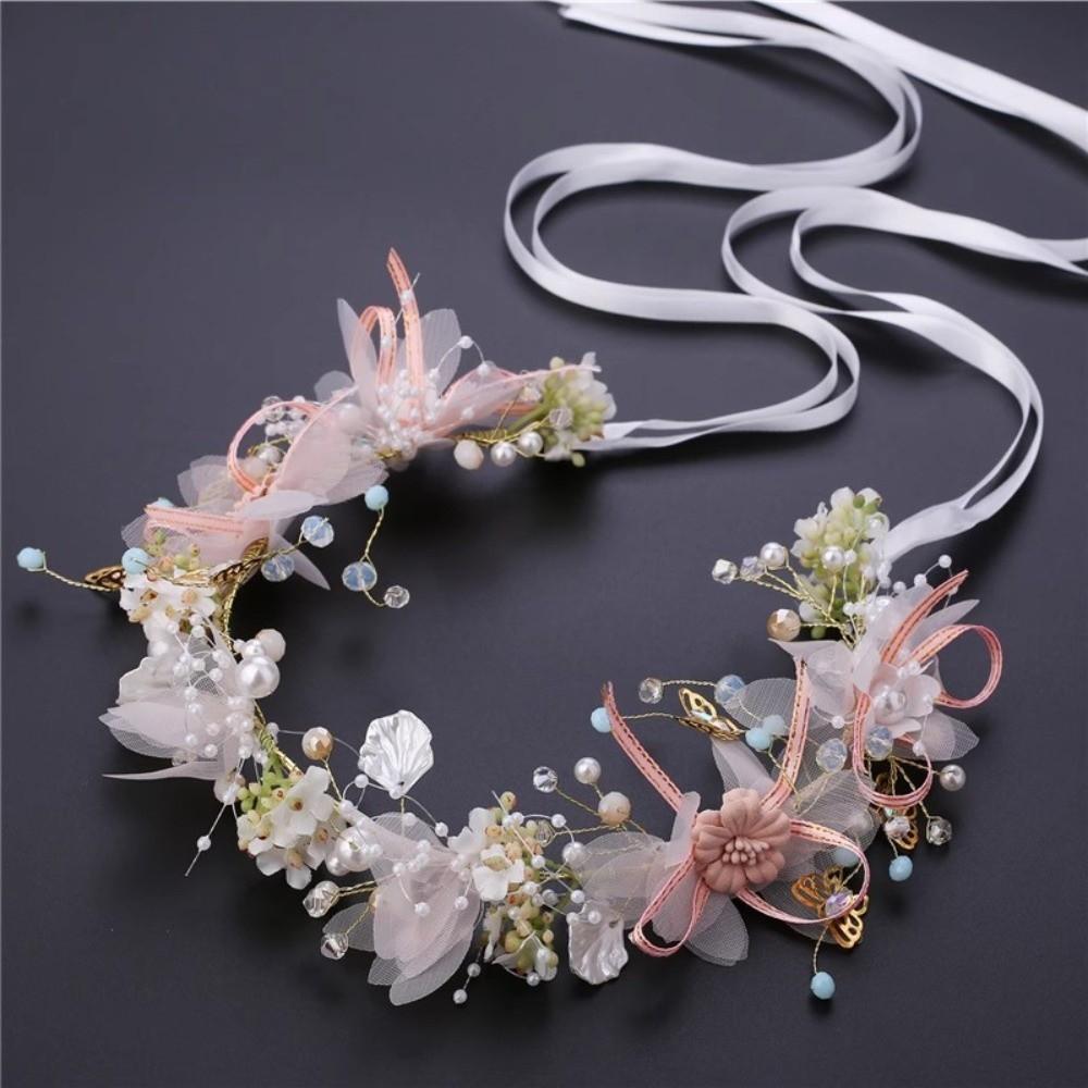 Korean Style Wreath Headband Tiara Garland Wristband Elegant Flower Crown Hairband  Photo Props