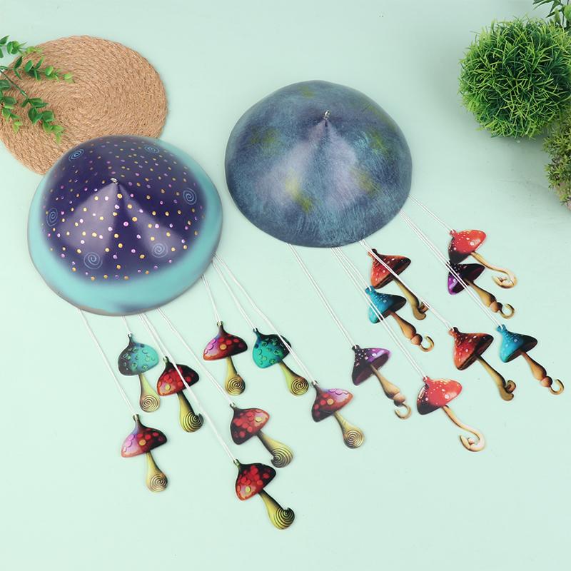 Mushroom Campanula Handmade Art Resin Mushroom Wind Chime Colorful Mushrooms For Outdoor Indoor Decor Patio Balcony Garden