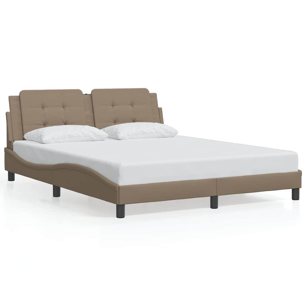 Bed Frame without Mattress Zadar Cappuccino Brown 160x200 cm Faux Leather