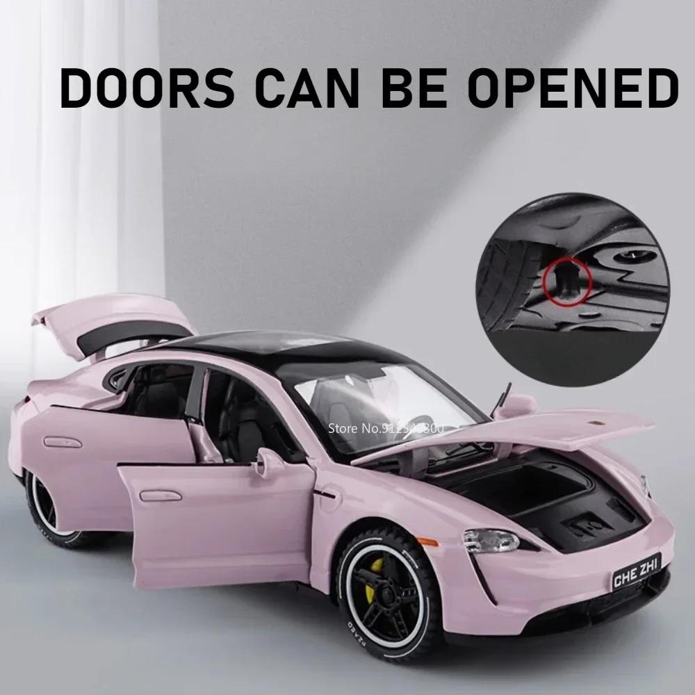1:32 Taycan Targa 4S Alloy Sports Car Model Toy Diecast Metal Sound Light Pull Back Miniature Vehicles Boy Christmas Gifts