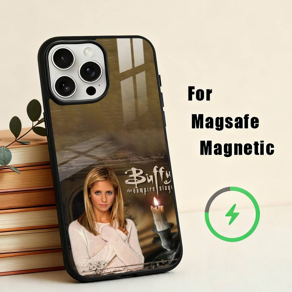 B-Buffy the V-Vampire Slayer Phone Case For iPhone17,16,15,14,13,12,11 Plus,For Magnetic Wireless Charge Cover