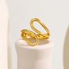Vnox Stainless Steel Rings For Women Girls,Irregular Line Sense Smooth Open Rings,Simple Atmospheric Finger Jewelry Daily