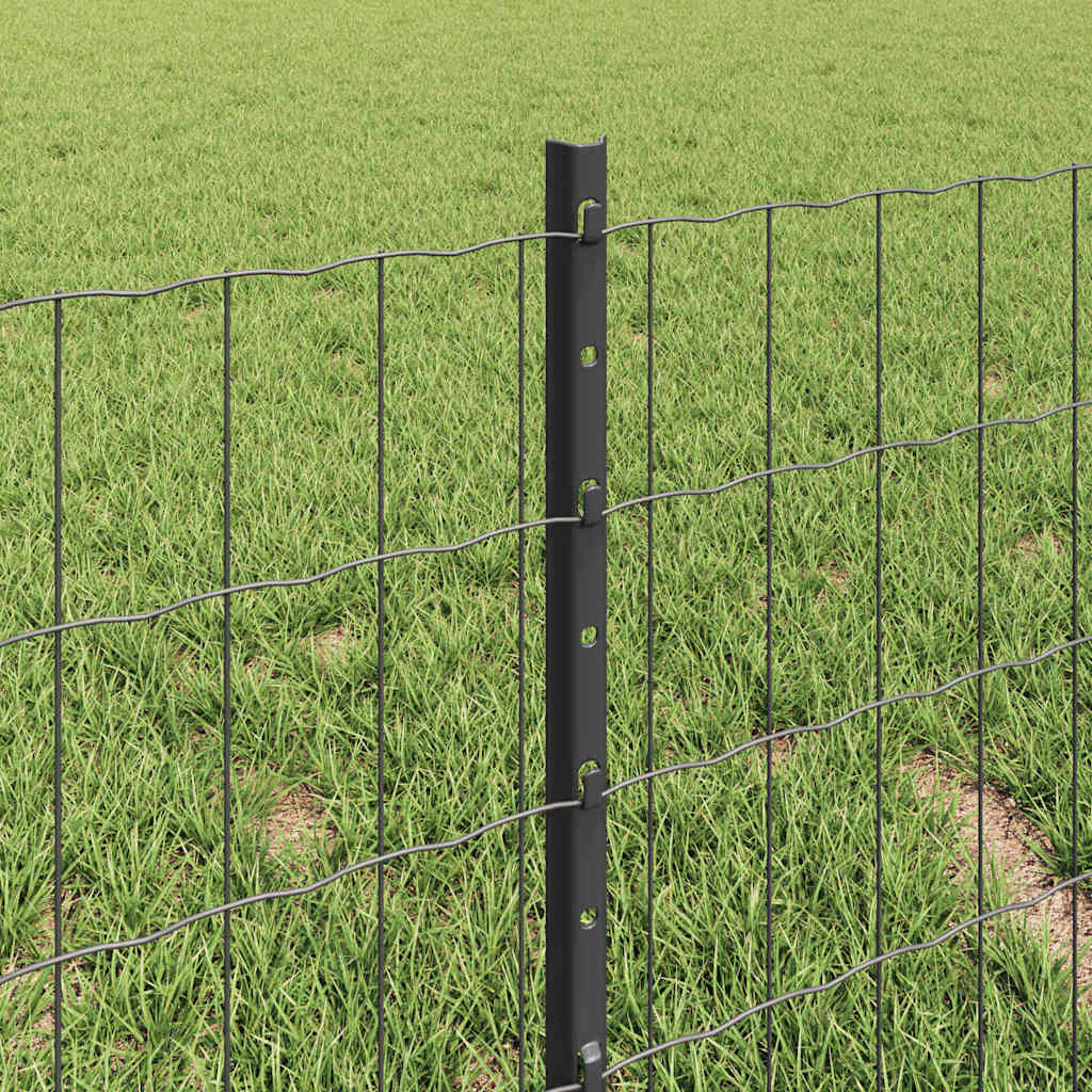 vidaXL Euro-Zaun mit Pfosten 10 x 0,4 m PVC-beschichteter Stahl Grau