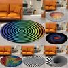 Психоделическая иллюзия круглый ковер абстрактный геометрический узор ковры для гостиной спальни диван декор противоскользящий круглый напольный коврик