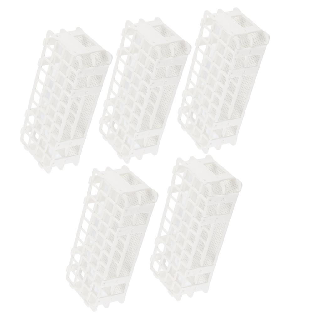5Set 40‑Hole Plastic Test Tube Rack Assembled Detachable Sample Bottle Rack Holder for Laboratory 20x20mm