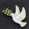 Canvas Bag Brooch Pin, Pigeon Olive Branch Design Lapel Metal Pin Backpack Decorative Badge for School Clothes Accessories Bird