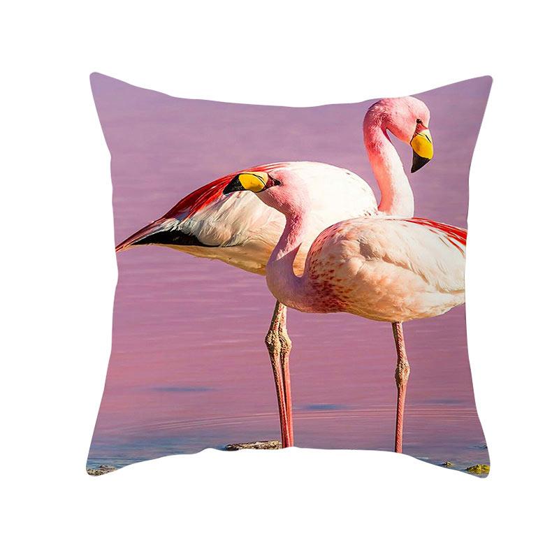 Summer Tropical Plant Flamingo Decorative Pillowcase Green Leaf Pillowcase Flamingo Pillowcase