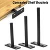 3 Sizes Screw Mounting Plate T Shape Concealed Shelf Bracket Wall Shelves Supports Metal Brackets