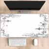 Black White Pattern Art Mousepad Gaming Nonslip Base Esports Keyboard Playmat Pc Anime Kawaii Girl Hd Printing Overlock Desk Mat