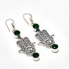 Ювелирные серьги ручной работы с хром-диопсидом, посеребренные 925 пробы, 2,08 дюйма